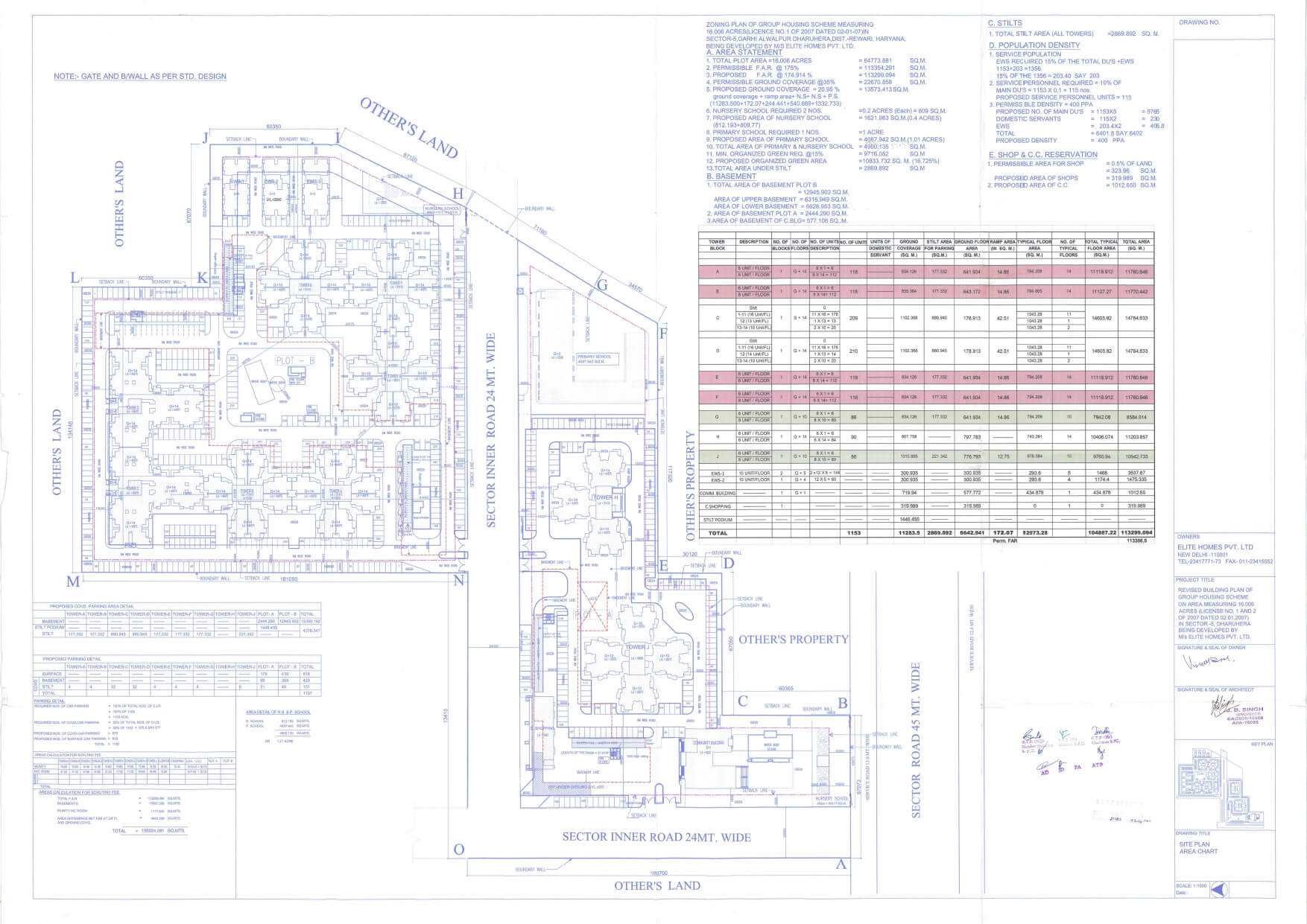 Approved Building Plan of license no. 1&2 of 2007 dated 23.10.2012